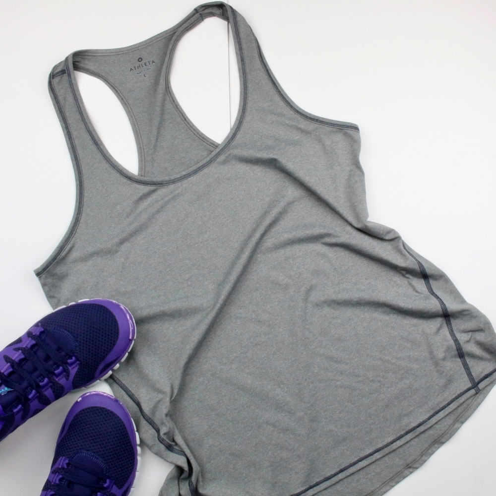 Athleta Chi Racerback Tank Gray L